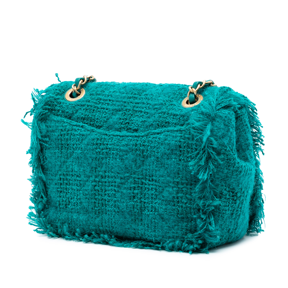 Pre-Loved Chanel Small Wool Tweed Giant Logo Flap - Picture 2 of 8